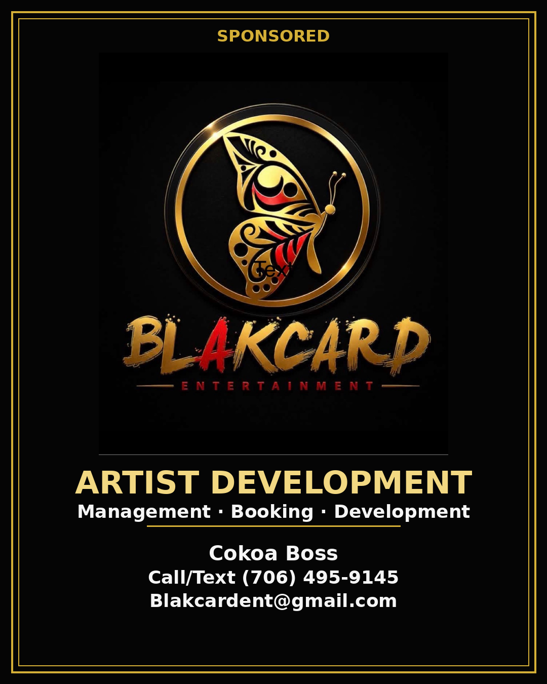 Blakcard Entertainment — Artist Development. Cokoa Boss.